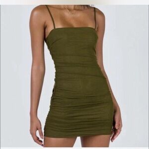Princess Polly Khaki Mini Dress